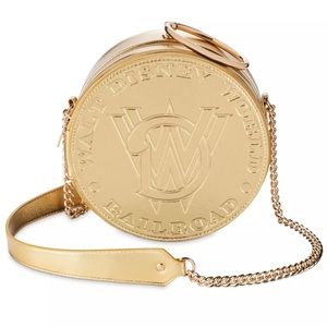 Walt Disney World Railroad Crossbody Bag Gold NWOT